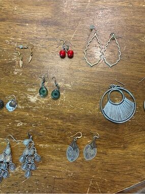 Assorted Women's Earrings - Silver and Red Options